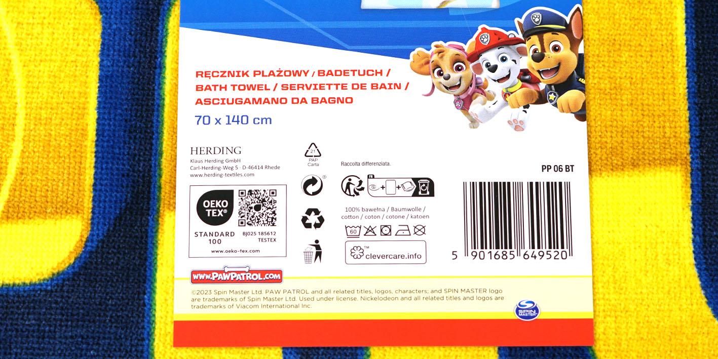 Ręcznik 70x140 cm psi patrol paw patrol